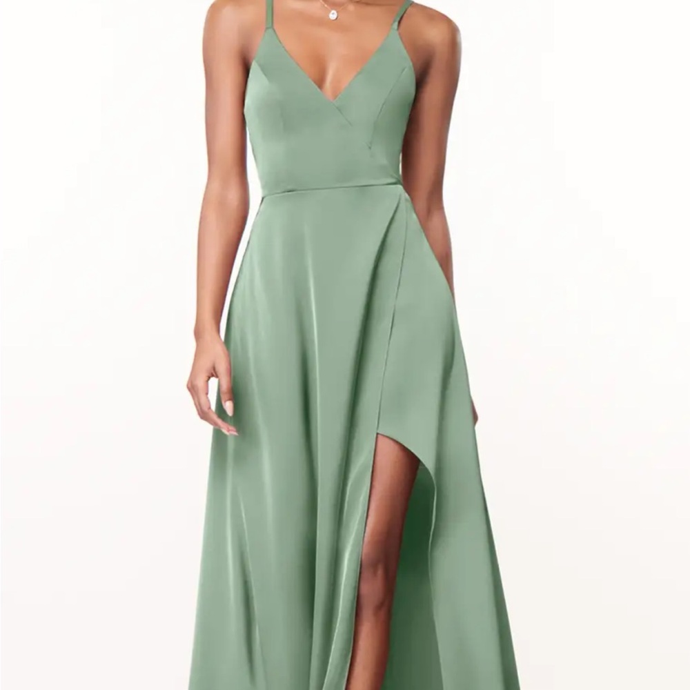 Azazie bridesmaid dress- Size 8, Matcha